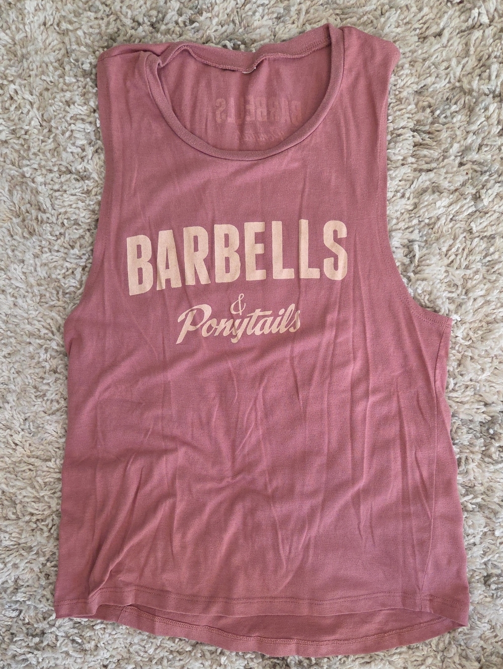 Barbells & Ponytails Muscle Tank - Dusty Rose